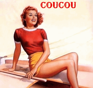 Gif animé coucou pin up